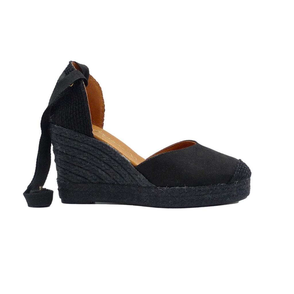 Black Espadrille with sole and straps also in black