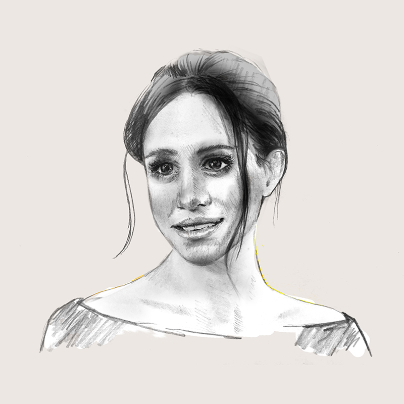 illustration of meghan markle who step back as royal