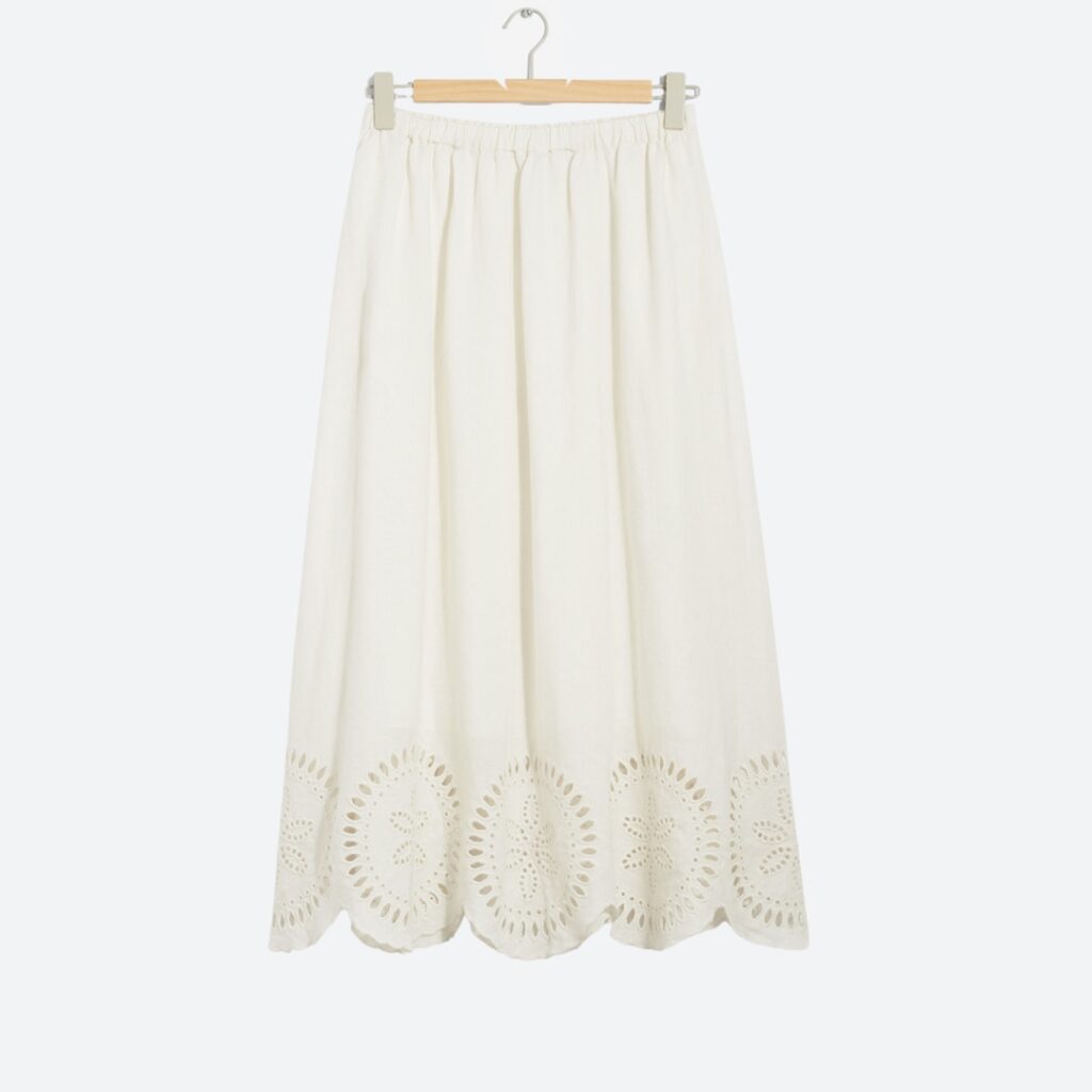 white linen skirt from and other stories