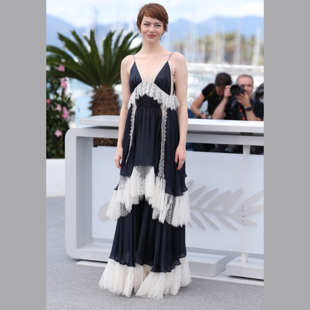 Emma Stone at Cannes Film Festival 2025 wearing Louis Vuitton dress