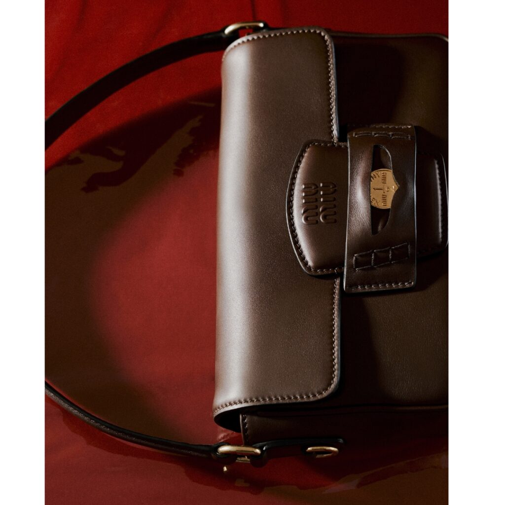 The new Miu Miu Penny Bag in Brown leather