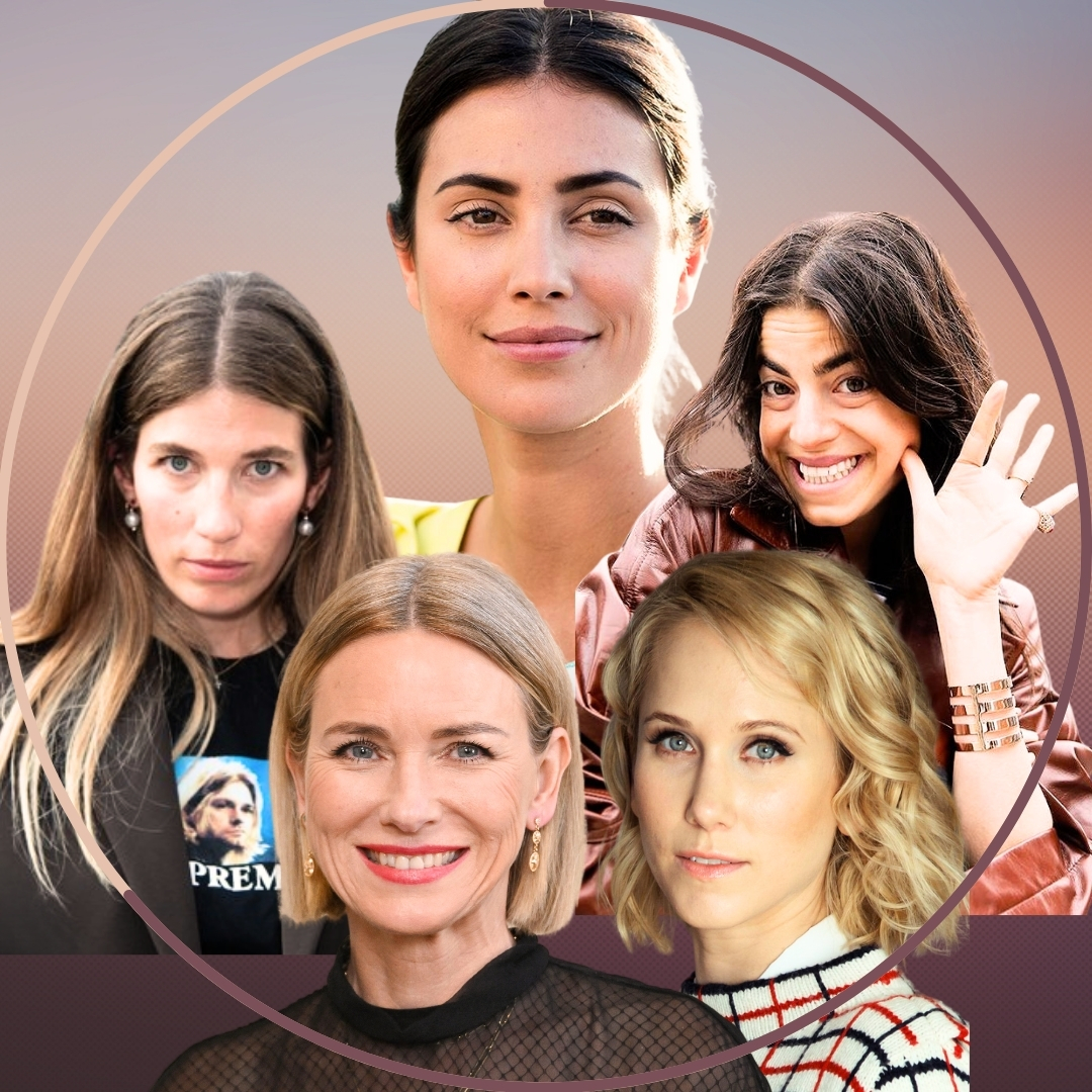 collage with the Alessandra of Hannover, Leandra Medine Cohen, Naomi Watts, Indre Rockefeller and Veronika Heilbrunner who are in notorious list of women worth following