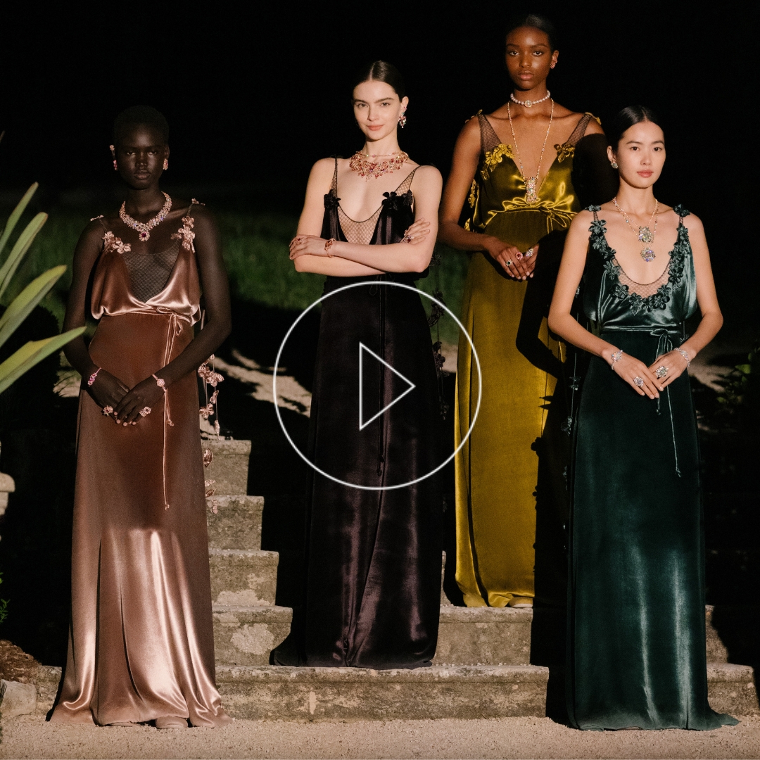 Models at Chateau de la Colle Noire showing Diorexquis, Dior's Haute Jewellery Collection