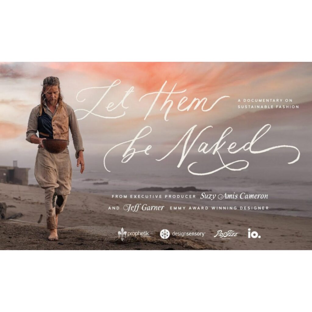 Poster of the documentary let them be naked showing Jeff Garner walking on a beach during sunset
