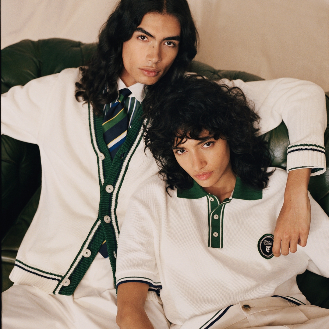 Two models wearing looks in tenniscore trend -Eton and Tretorn Redefine Off-Court Style