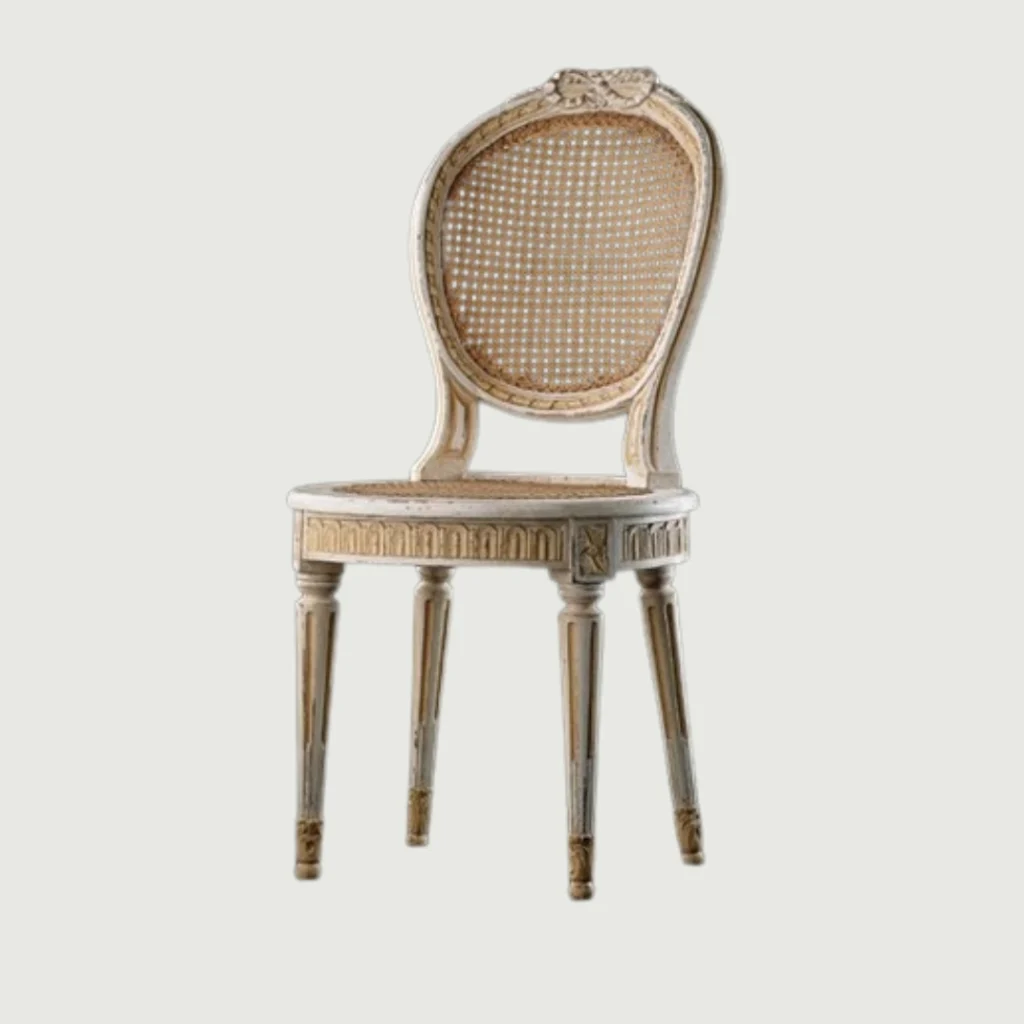 Napoleon III Style Chair with seat woven.
