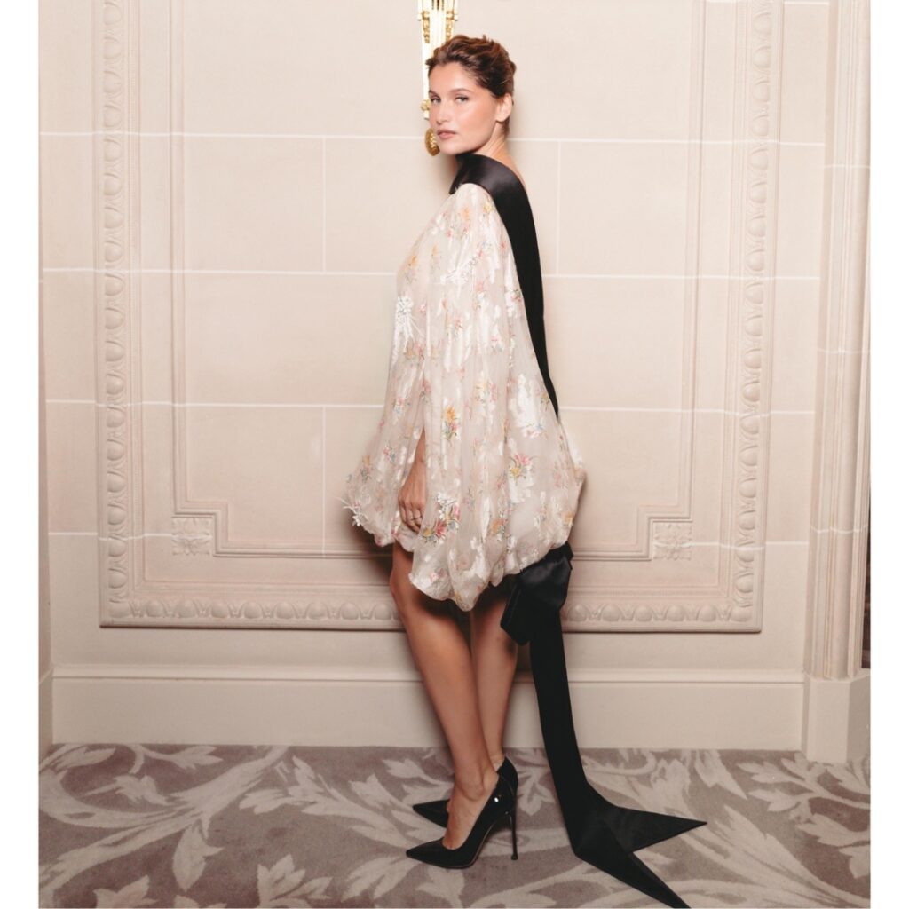 Actress Laetitia Cast wearing Dior at the Gala of Art Basel Paris 25