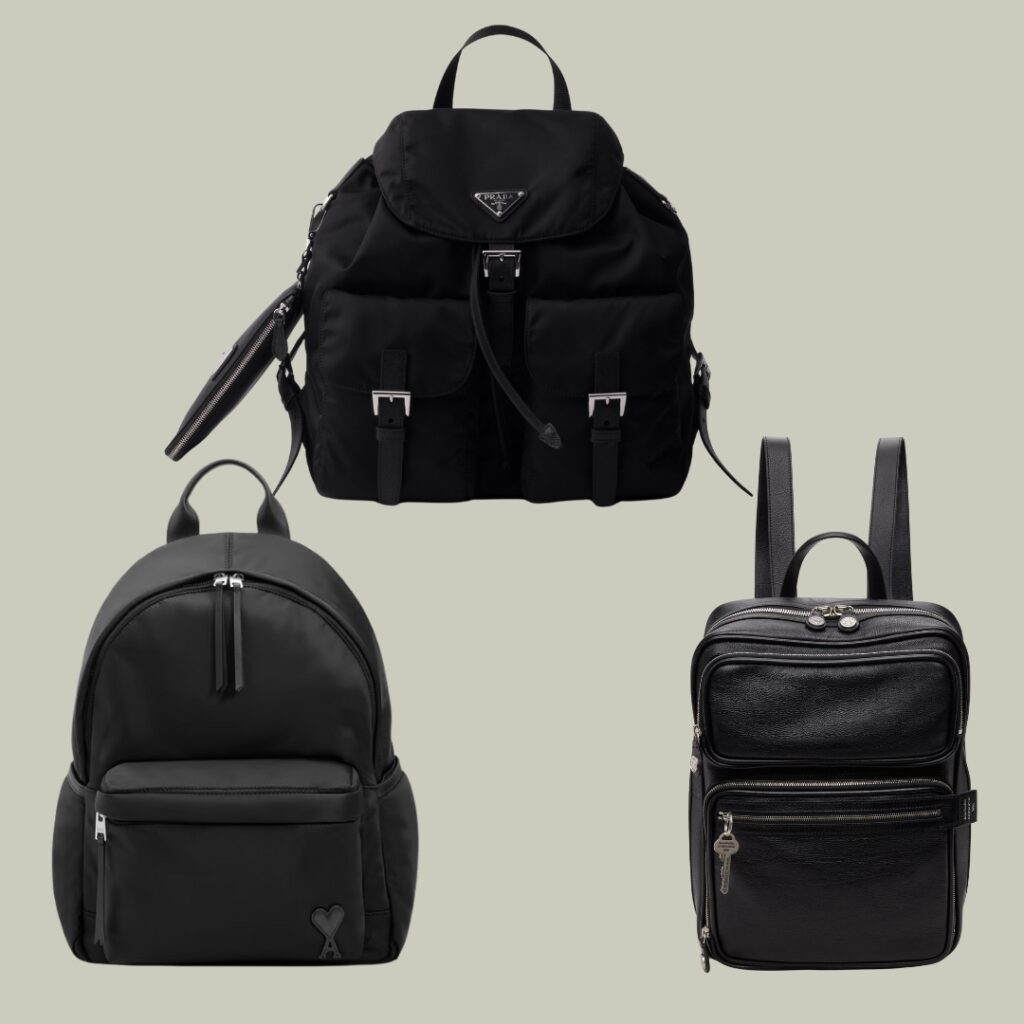 Chic leather backpack, a stylish alternative to carry-on luggage.