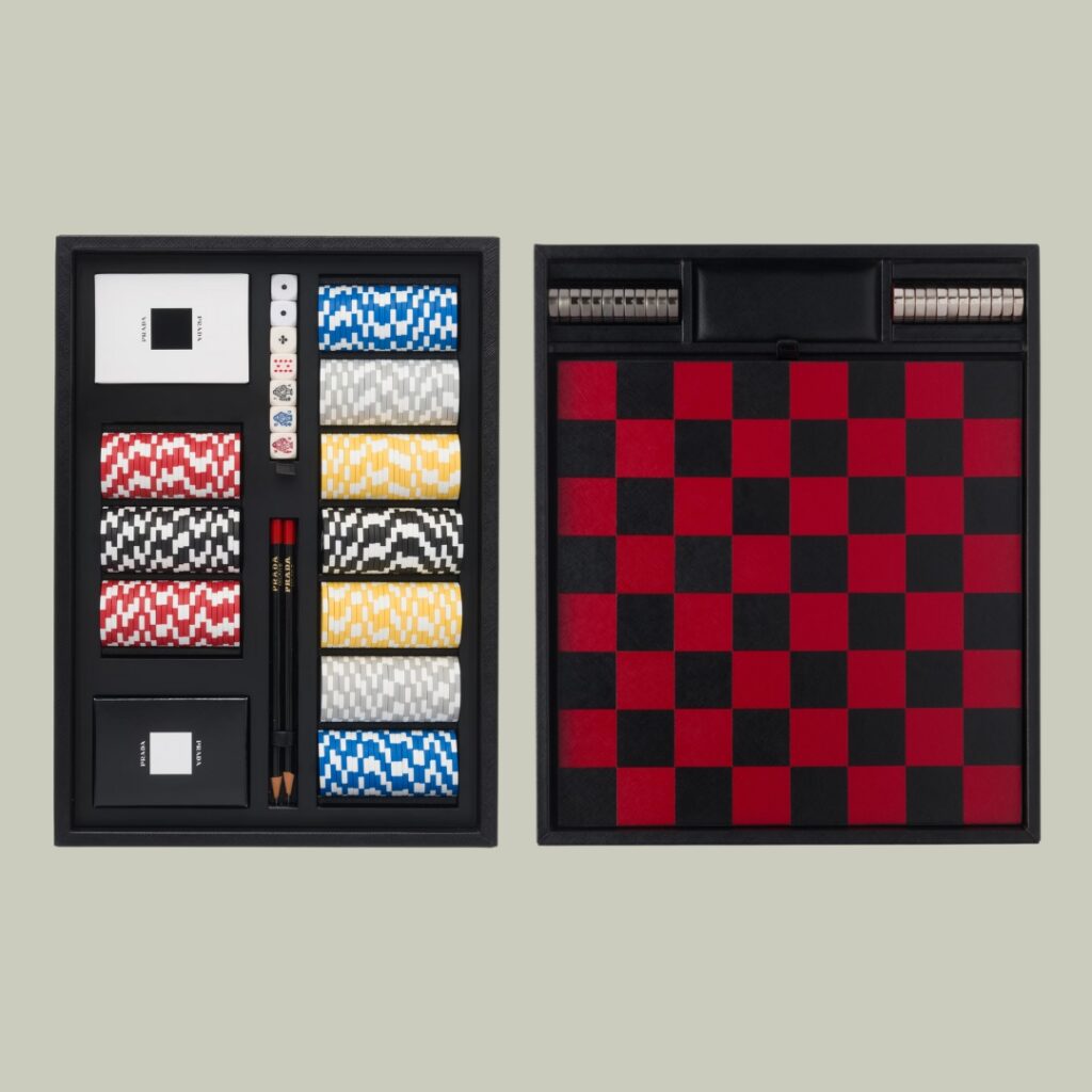 Luxury poker and draught game set - collage
