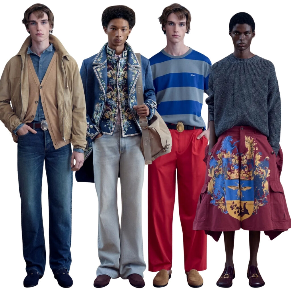Four model from Dior Men Pre Fall 2026 Collection