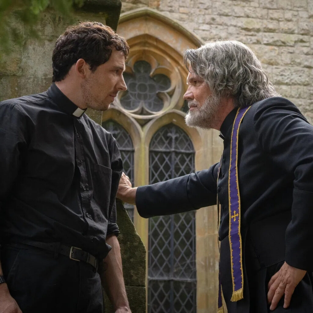 josh o'connor and josh brolin as two antagonist priests in knives out 3