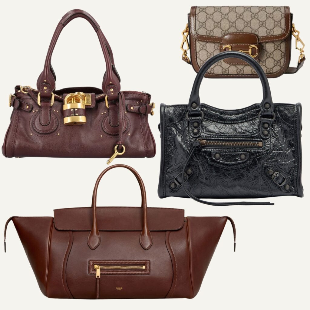 collage with the archiv bags that are back this 2026