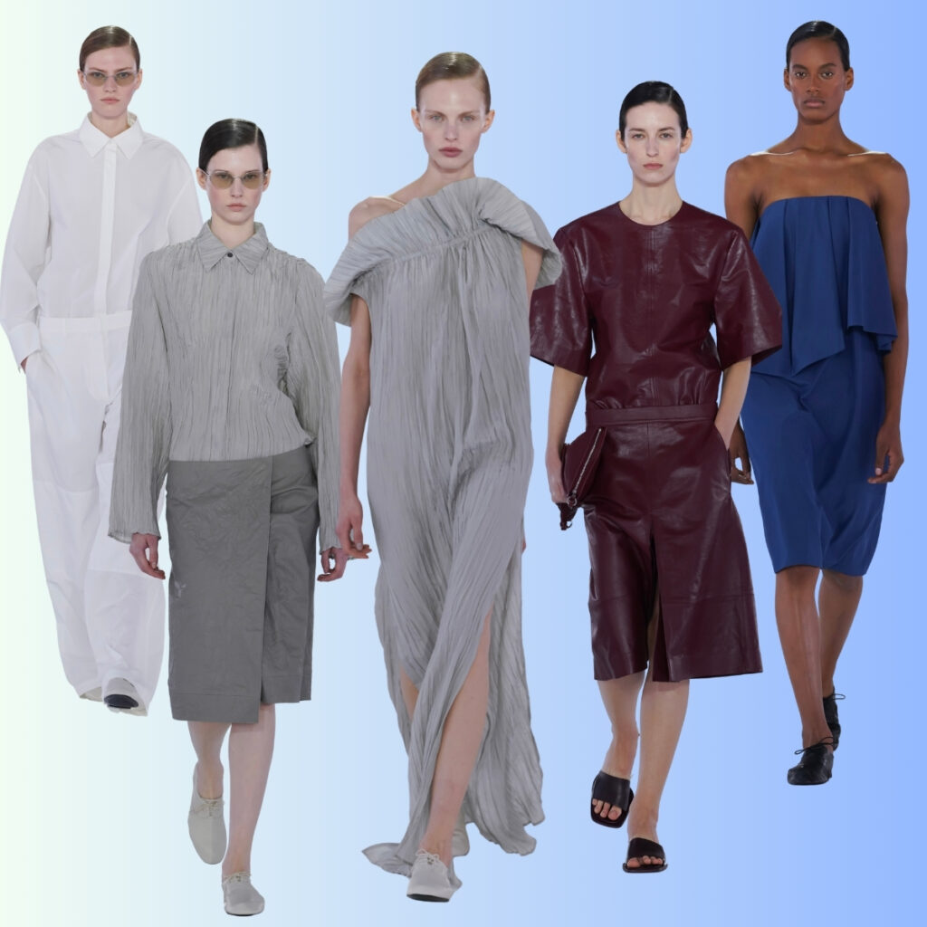 collage of the key looks from COS SS26 in Seoul