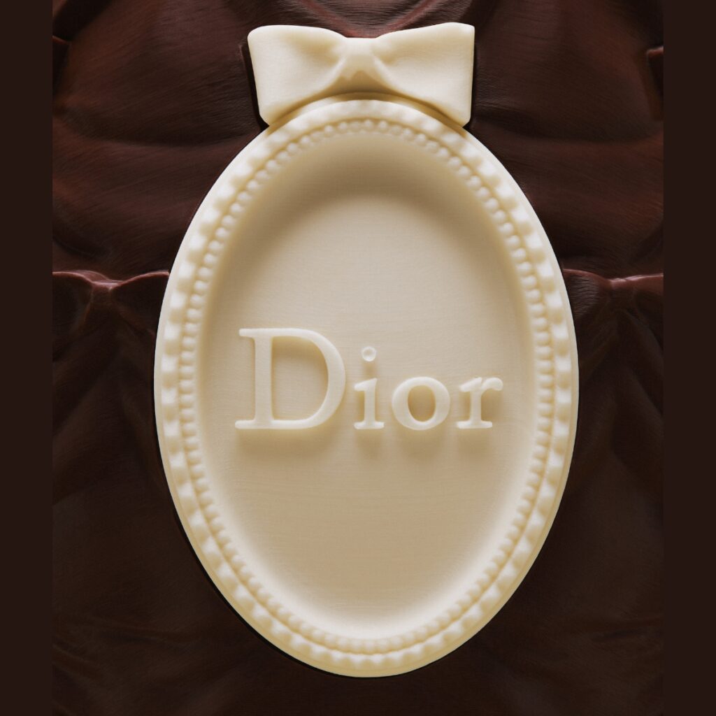 Dior Easter Egg chocolate creation by Yannick Alléno inspired by Dior house codes for Easter