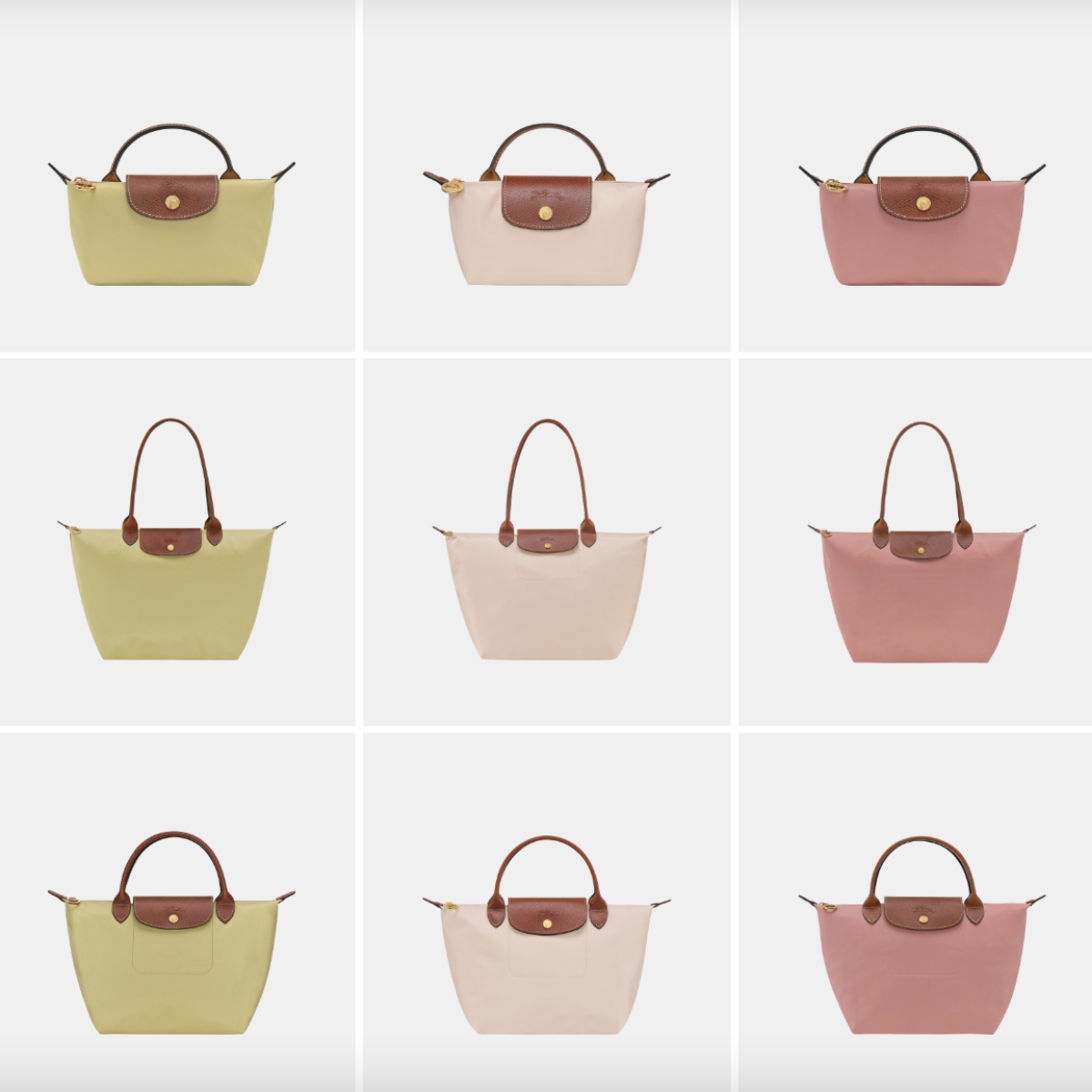 longchamp revival - collage with longchamp bag le pilage