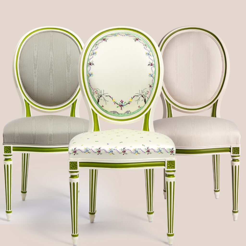 the three new models of the dior medallion chair by jonathan anderson