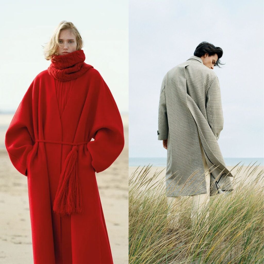 Icicle fall 26 collection-red coat and a checked car coat